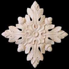 FLR-08: Fret Carved Acorn Rosette Flower